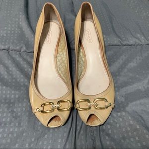 Coach Shelby wedge heels size 9.5 well loved